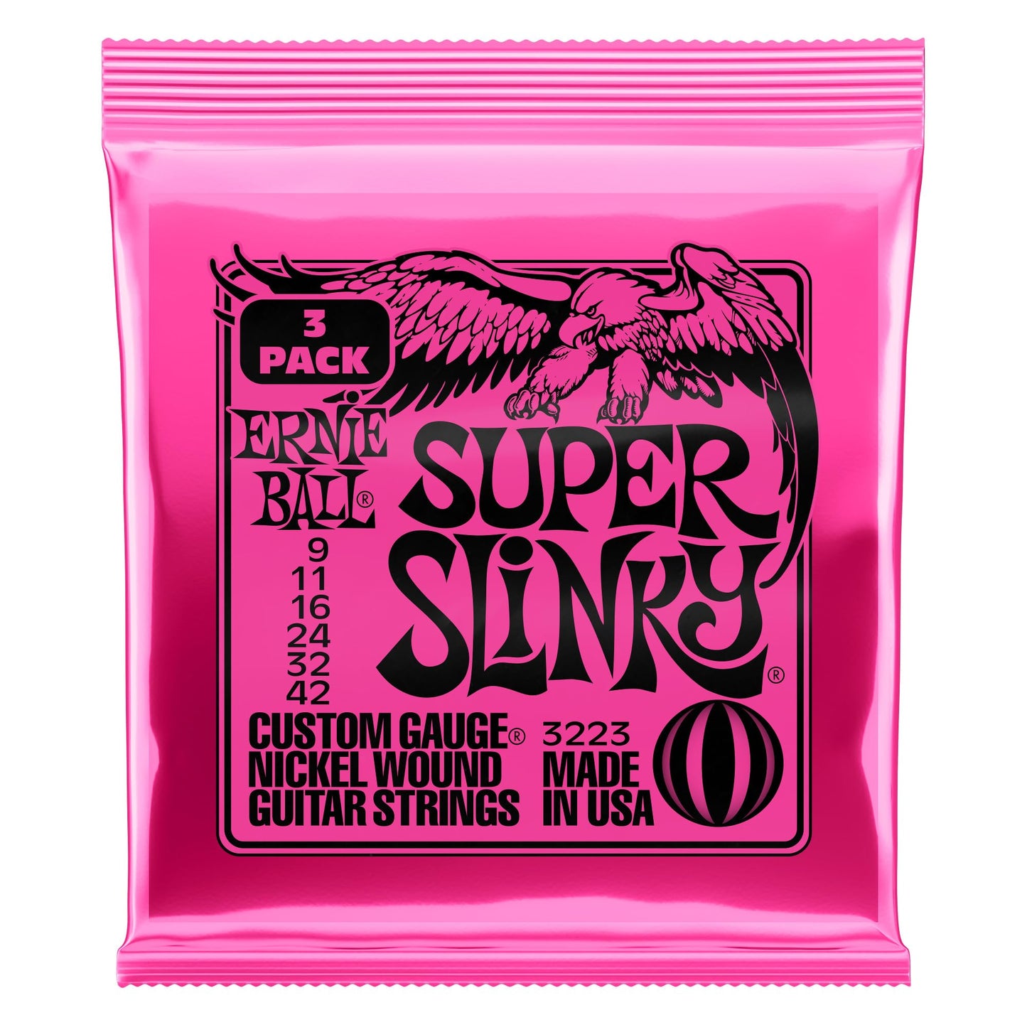 Ernie Ball Super-Slinky-Nickel-Wound-Electric-Guitar-Strings-3-pack,-9-42-Gauge-(P03223) 🍁 All In One Marketplace Canada