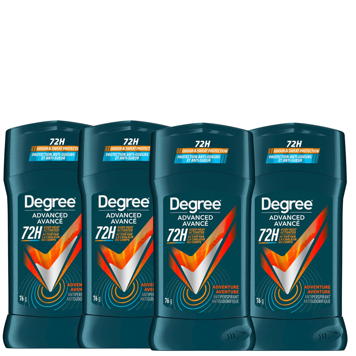 Degree Men Antiperspirant Deodorant for 72-Hour Sweat and Odour Protection, Adventure, 76g (Pack of 4) 🍁 All In One Marketplace Canada