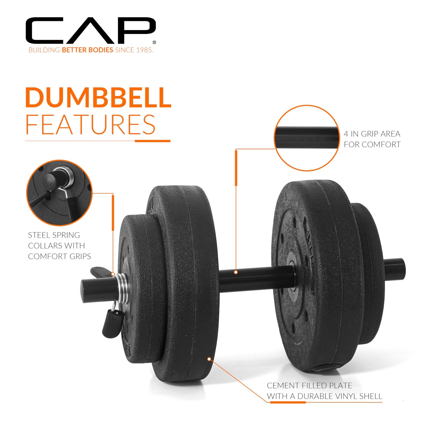 CAP Barbell 40-Pound Adjustable Cement Dumbbell Set – Versatile Vinyl Coated Weights for Home Gym Excellence 🍁 All In One Marketplace Canada