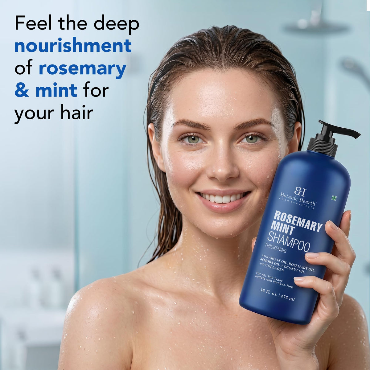 Botanic Hearth Rosemary Shampoo with Biotin & Mint, Sulfate-Free Deep Cleansing Shampoo for Thicker, Fuller-Looking Hair, Nourishing Scalp Care, 16 fl oz 🍁 All In One Marketplace Canada