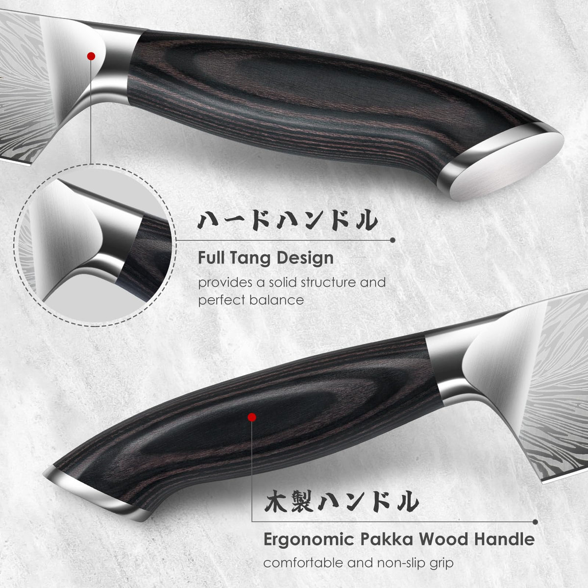 SANMEIHO Chef Knife in Powder Steel, Japanese Kitchen Knife 8 Inch, Ultra Sharp Chef's Knives, High Carbon Japanese Utility Knives for Meat Vegetable with Ergonomic Pakkawood Handle 🍁 All In One Marketplace Canada