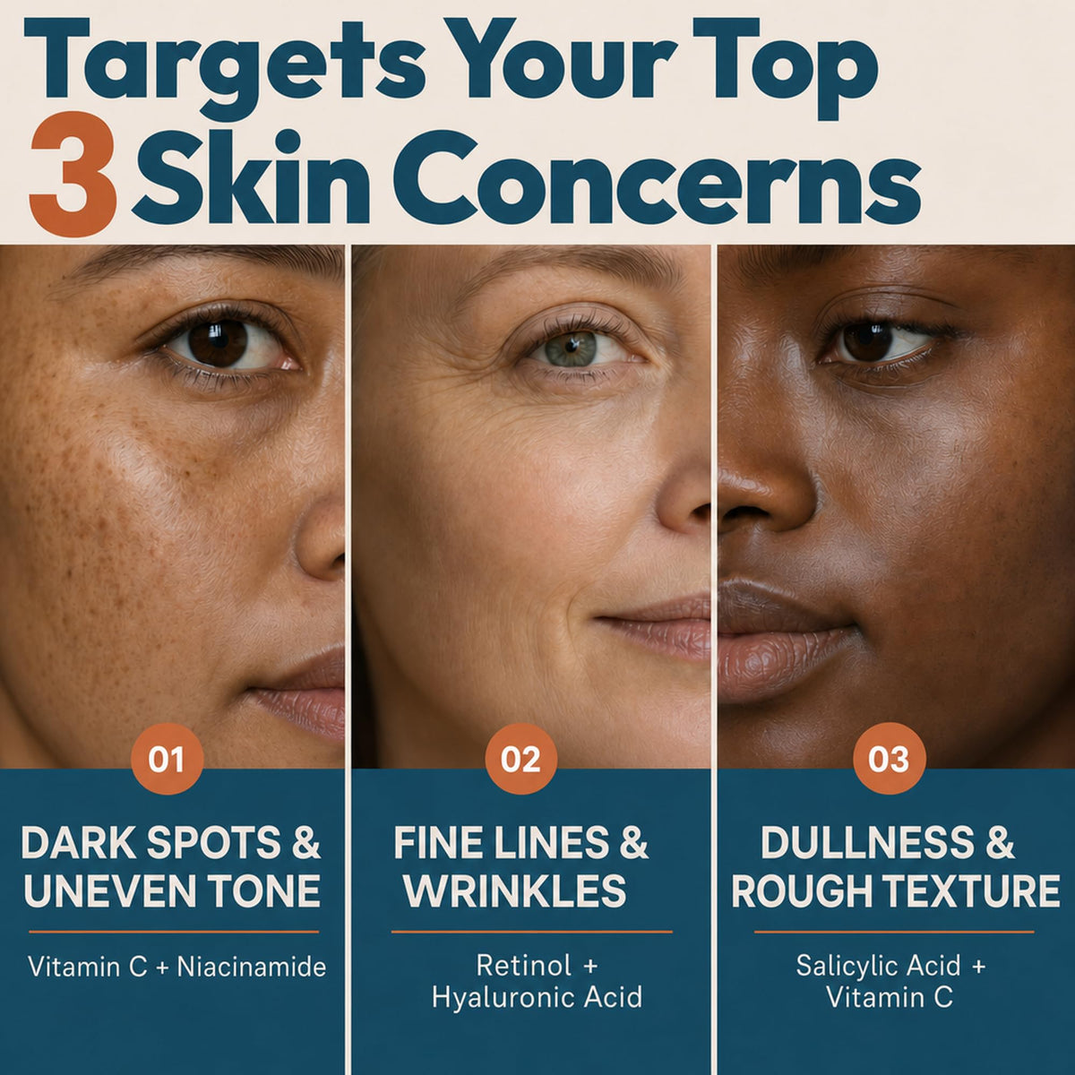 Eva Naturals Vitamin C+ Serum for Face – Anti Aging Facial Serum with Retinol, Salicylic Acid, Niacinamide & Hyaluronic Acid – Dark Spot, Fine Line & Wrinkle Support for Radiant Skin 🍁 All In One Marketplace Canada
