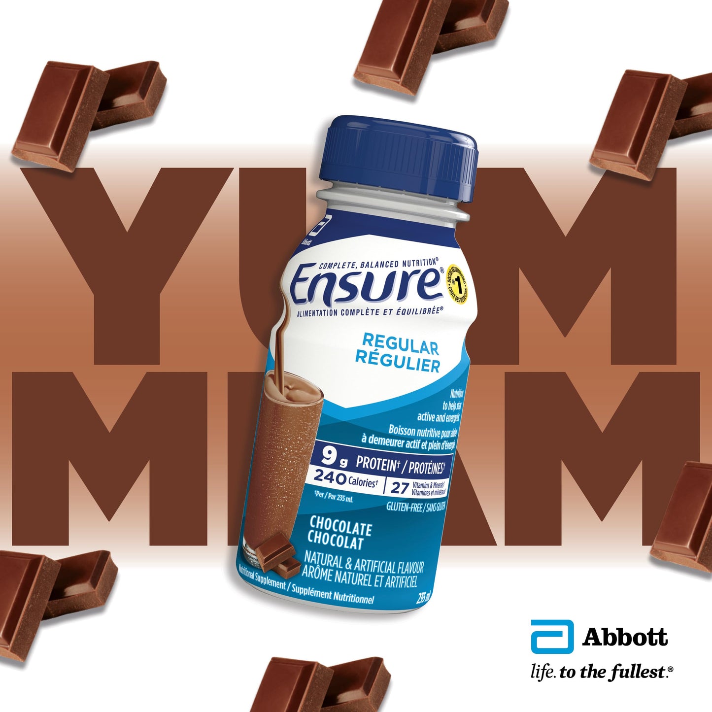 Ensure Regular, Nutritional Supplement Shake Value Pack, Nutrition To Stay Active And Energetic, Chocolate, 24 x 235-mL Bottles 🍁 All In One Marketplace Canada