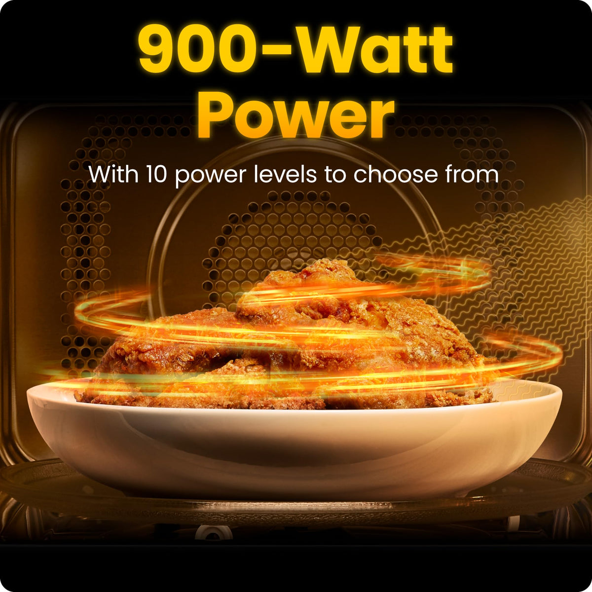 Chefman Countertop Microwave Oven 0.9 Cu. Ft., 900 Watts with 10 Power Levels, 6 Cooking Presets with One-Touch Express Cook, Eco Mode, Child Safety Lock, & Mute Button - Black 🍁 All In One Marketplace Canada