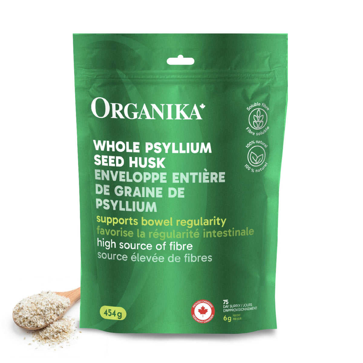 Organika Psyllium Seed Husk Whole- Excellent Source of Fibre, Aids in Digestion and Constipation- 454 G 🍁 All In One Marketplace Canada