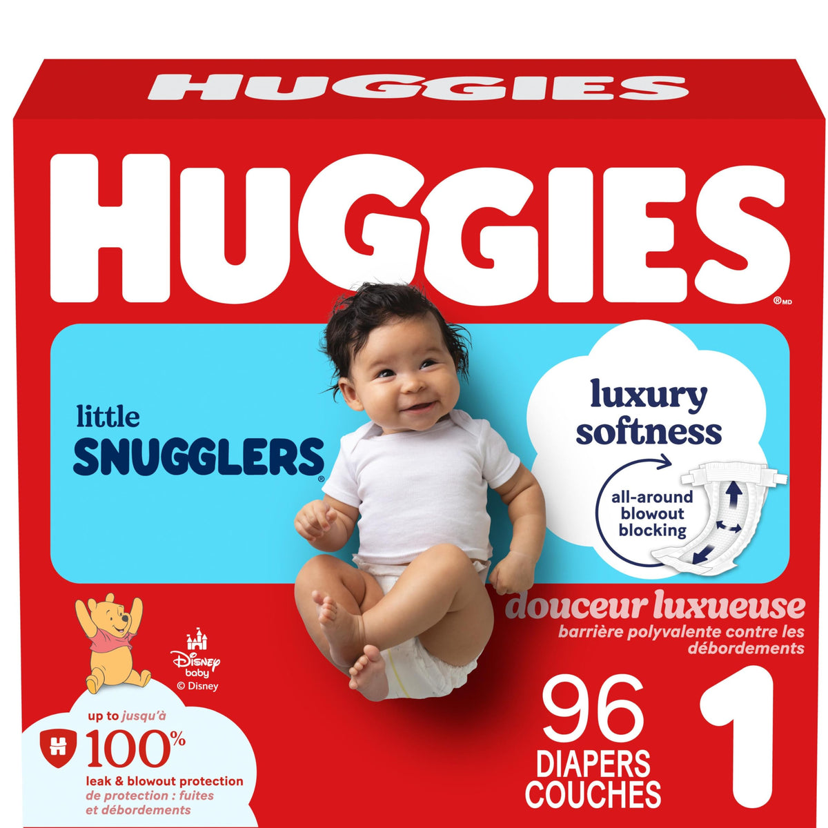 HUGGIES Diapers Size 1 - Huggies Little Snugglers Disposable Baby HUGGIES Diapers, 96ct, Giga Pack 🍁 All In One Marketplace Canada