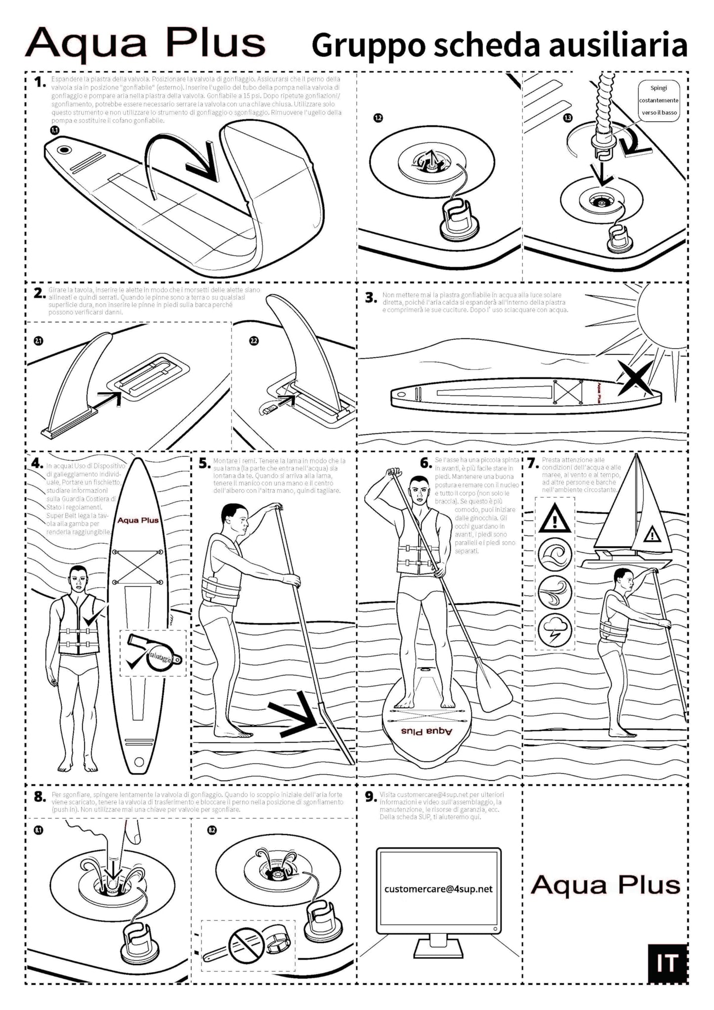 Aqua Plus 6inches Thick Inflatable SUP for All Skill Levels Stand Up Paddle Board,Paddle,Pump,ISUP Travel Backpack, Leash,Shoulder Strap,Youth,Adult Inflatable Paddle Board 🍁 All In One Marketplace Canada
