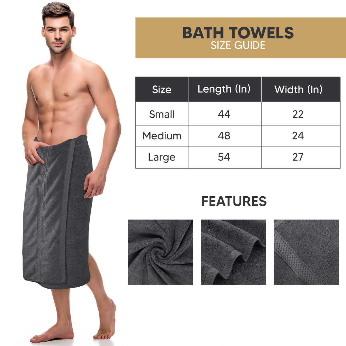 Utopia Towels 4 Pack Premium Bath Towels Set, 27 by 54 Inches, 100% Ring Spun Cotton 600GSM, Lightweight and Highly Absorbent Quick Drying Towels, Perfect for Daily Use, Grey 🍁 All In One Marketplace Canada