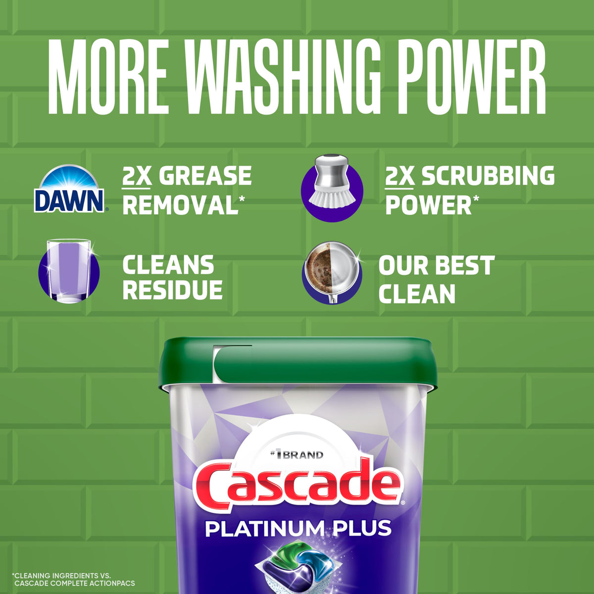 Cascade Platinum Plus Dishwasher Detergent Pods, Dish Detergent Soap, Mountain Scent, 57 Count 🍁 All In One Marketplace Canada