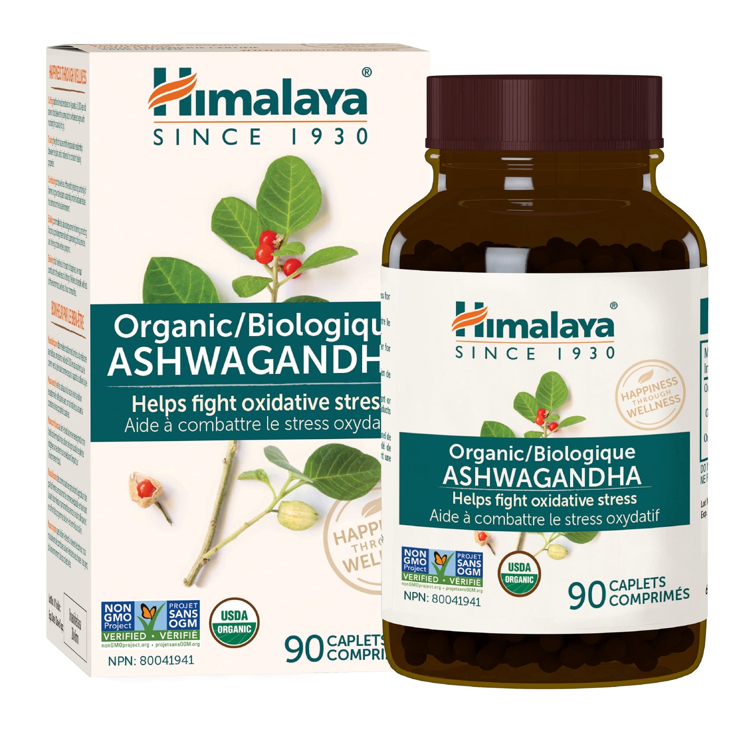 Himalaya Organic Ashwagandha, USDA Certified Organic, Non-GMO, Gluten Free Supplement, 100% Ashwagandha Powder & Extract. (90 Count) 🍁 All In One Marketplace Canada