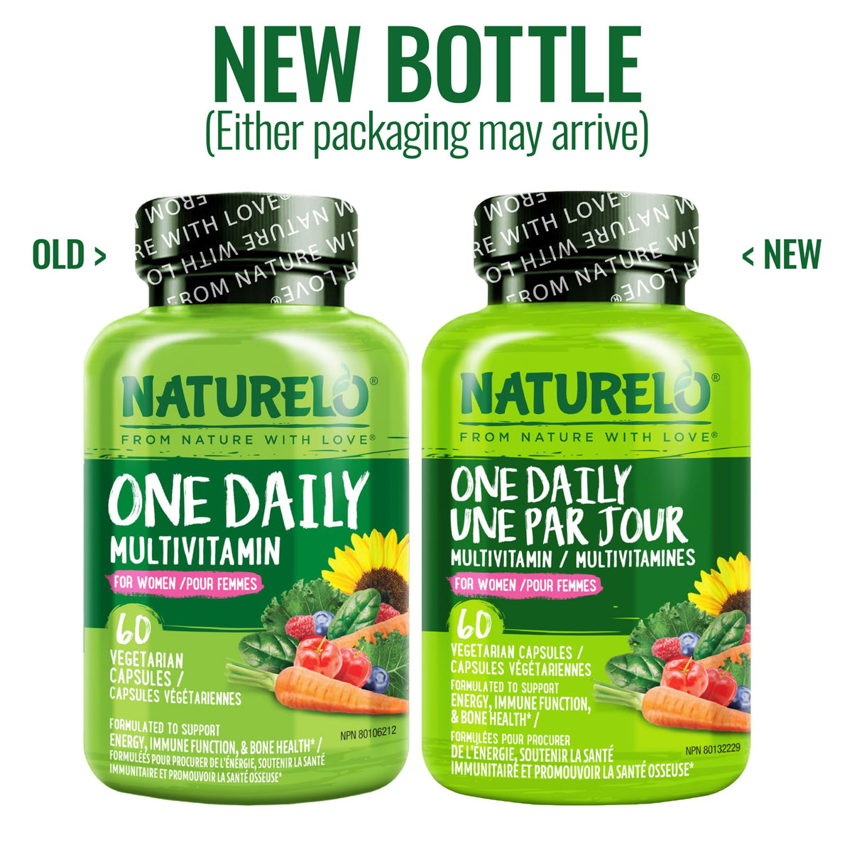 NATURELO One Daily Multivitamin for Women w/Vitamin B12, 60 Ct, Energy Support, Whole Food Daily Women Multivitamin Supplement, Nourish Hair/Skin/Nail, Non-GMO, No Soy, Gluten Free, 2 Month Supply 🍁 All In One Marketplace Canada