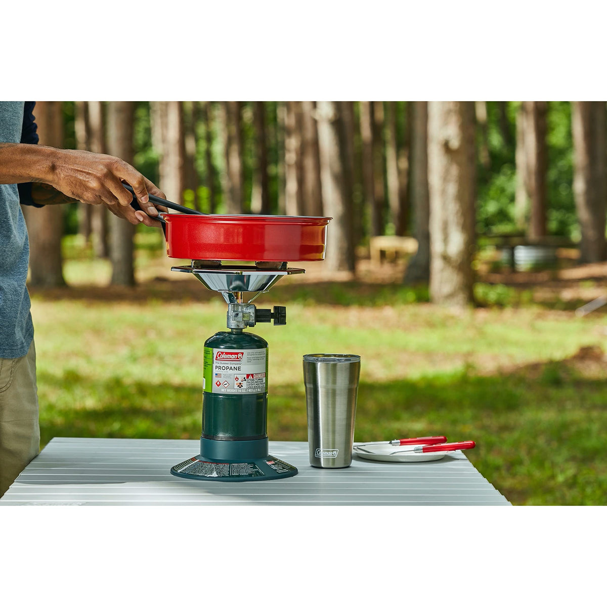 Coleman Bottletop Propane Camping Stove, Portable 1-Burner Adjustable Stove with Wind Baffles, Pressure Regulator, and 10,000 BTUs of Power; Ideal for Camping, Hiking, Backpacking, & More 🍁 All In One Marketplace Canada
