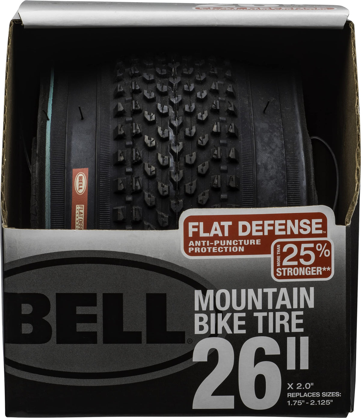 Bell 7091040 Flat Defense Mountain Bike Tire, 26" x 1.75-2.125", Black 🍁 All In One Marketplace Canada