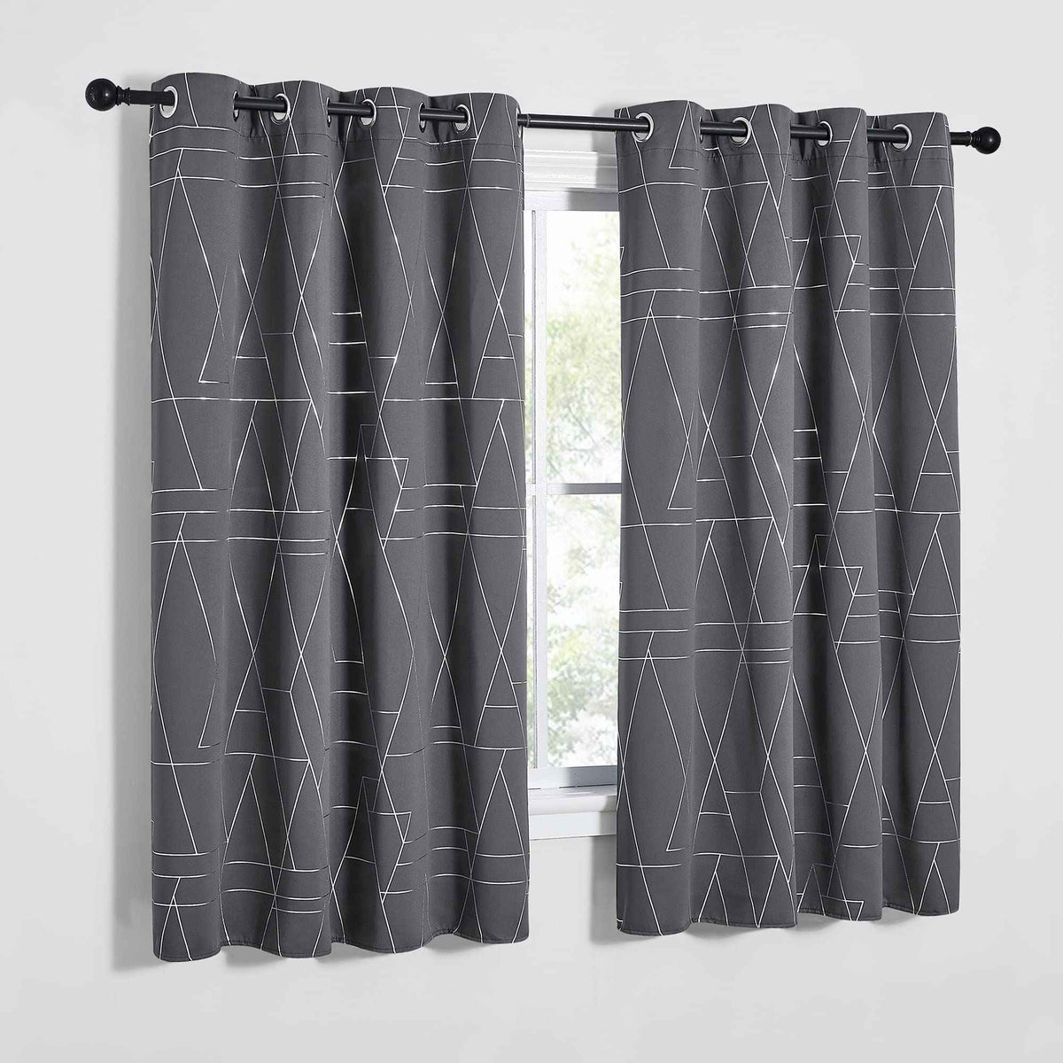 NICETOWN Halloween Blackout Curtains for Living Room - Foil Printed Shiny Stripes Pattern Thermal Insulated Blackout Drapes for Bedroom Kitchen Loft Cafe Window (2 Panels, 52" Wide by 63" Long)