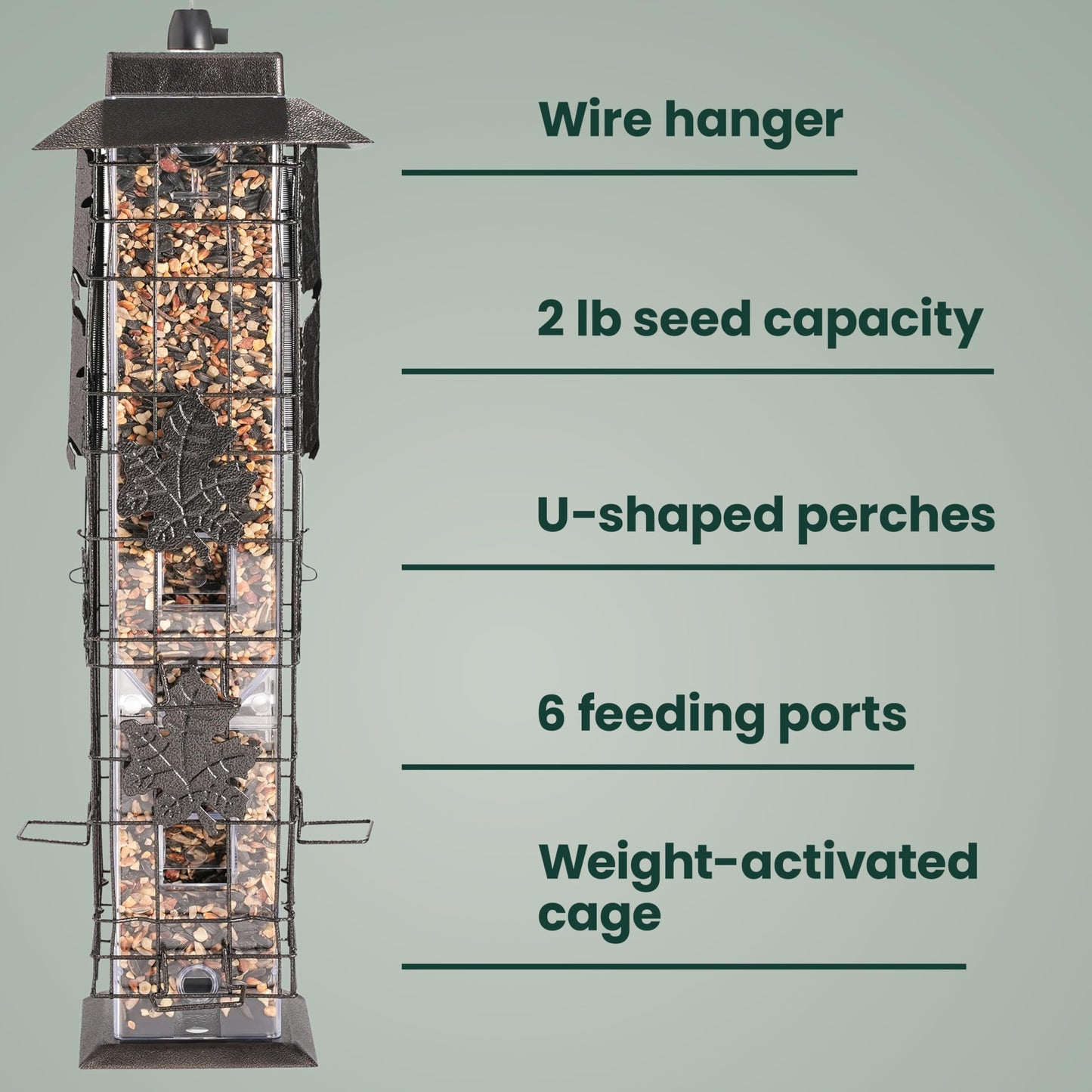 Perky-Pet 336-1SR Squirrel-Be-Gone Bird Feeder, 2LB Squirrel Proof Outdoor Wild Bird Feeder with Weight-Activated Perches 🍁 All In One Marketplace Canada