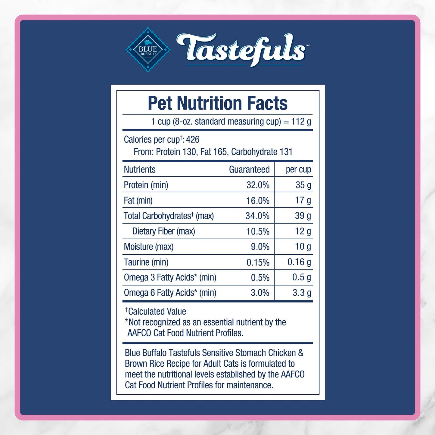 Blue Buffalo Tastefuls Chicken & Brown Rice Recipe Sensitive Stomach Adult Dry Cat Food, Real Chicken First, Deliciously Healthy Natural Cat Food, Natural Ingredients, Supports Digestion, 6.8kg Bag 🍁 All In One Marketplace Canada