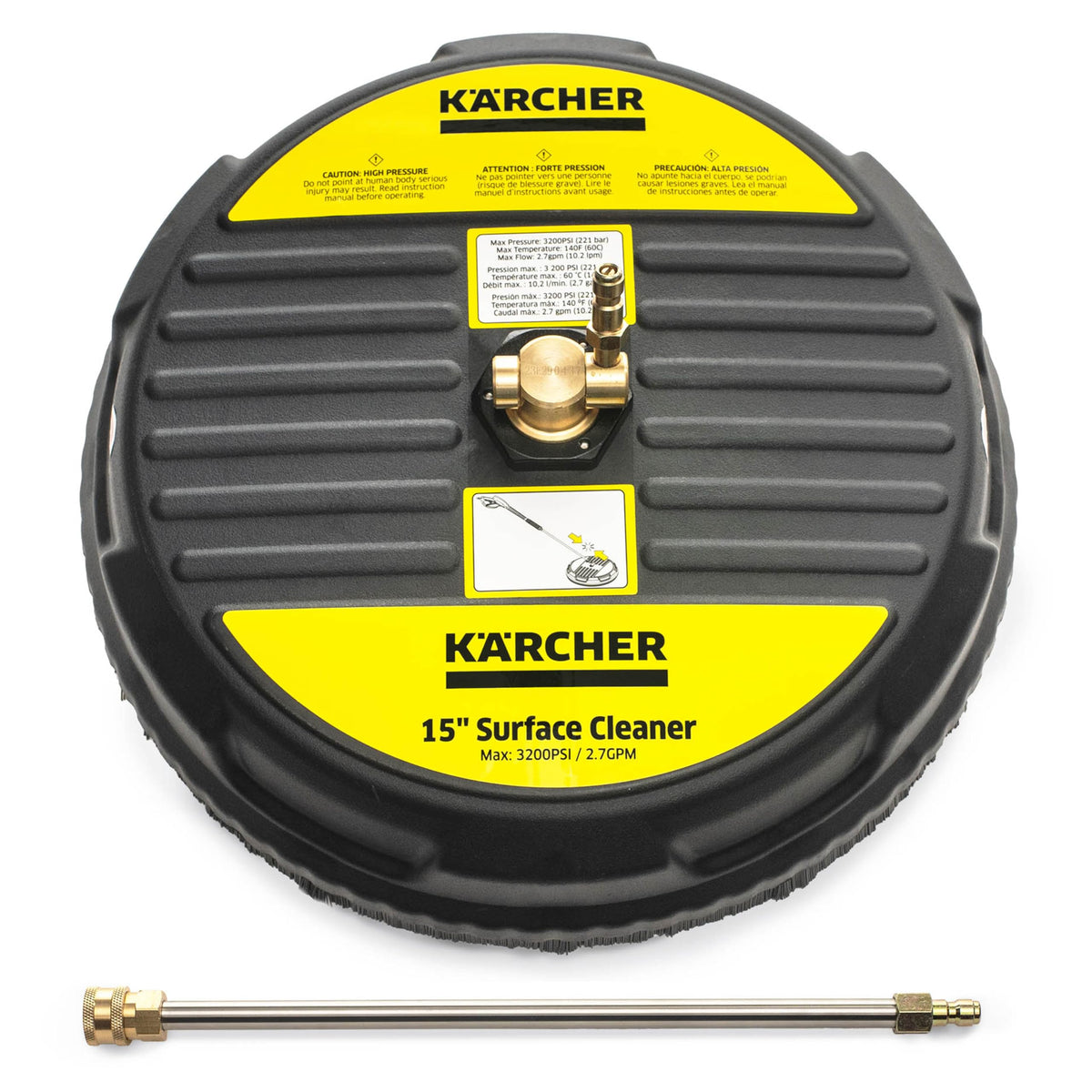 Karcher Universal 15" Pressure Washer Surface Cleaner Attachment, Power Washer Accessory - 1/4" Quick-Connect, 3200 PSI 🍁 All In One Marketplace Canada