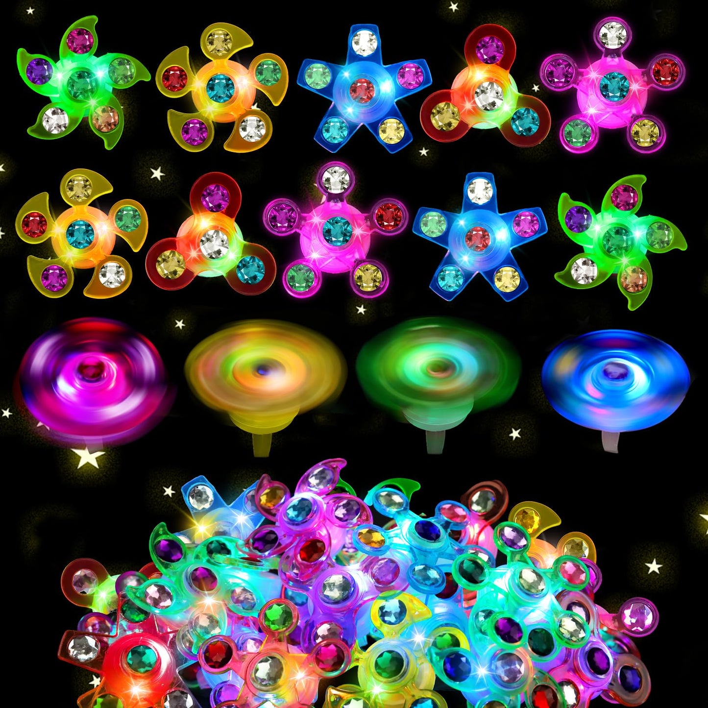 24PCS LED Light Up Fidget Spinner Rings Birthday Party Bag Fillers Glow Party Favors Bulk for Kids 4-8 8-12, Goodie Treat Bag Stuffers Pinata Fillers Carnival Prizes Classroom Treasure Box Toys 🍁 All In One Marketplace Canada