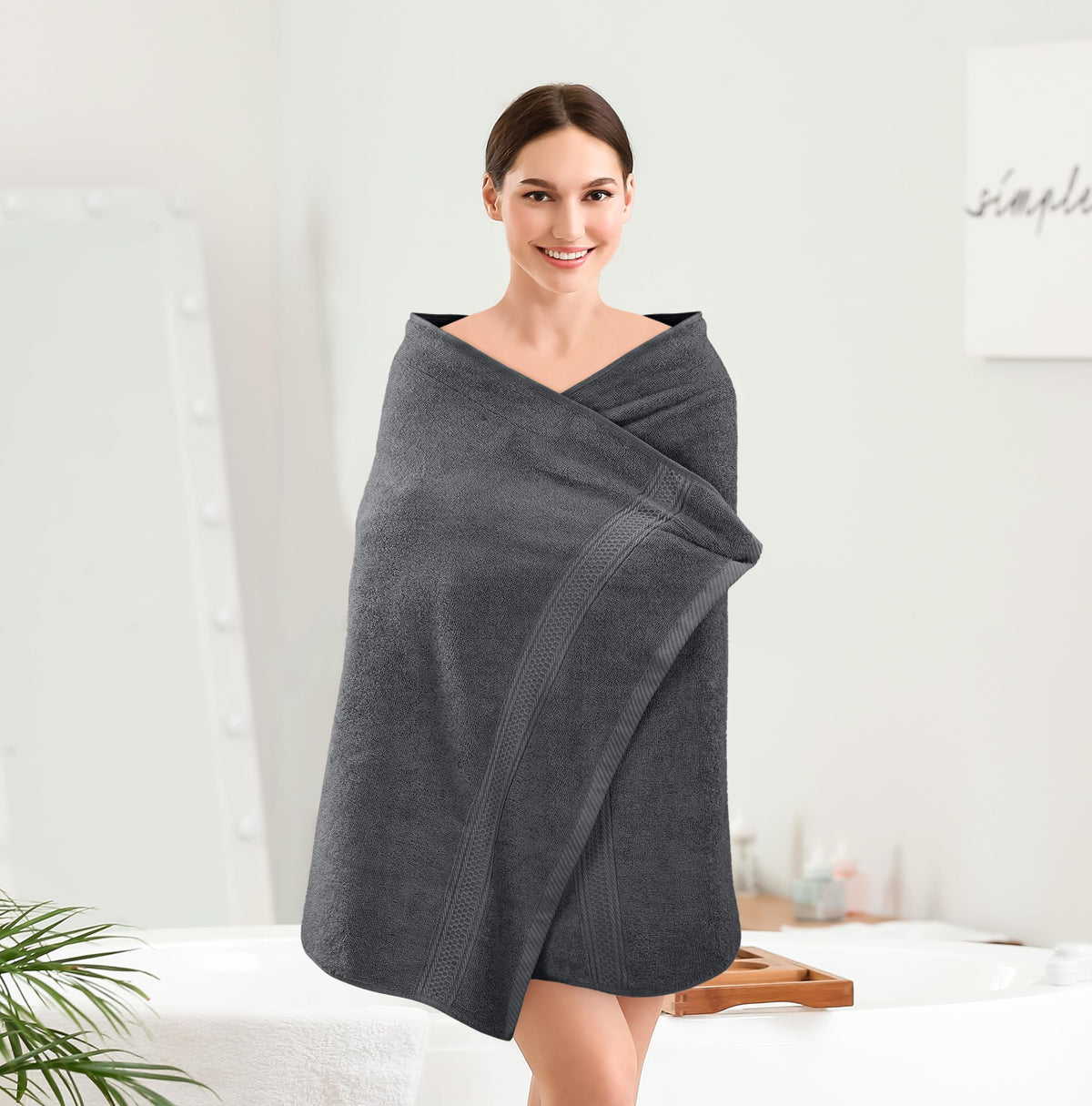 Utopia Towels 4 Pack Premium Bath Towels Set, 27 by 54 Inches, 100% Ring Spun Cotton 600GSM, Lightweight and Highly Absorbent Quick Drying Towels, Perfect for Daily Use, Grey 🍁 All In One Marketplace Canada