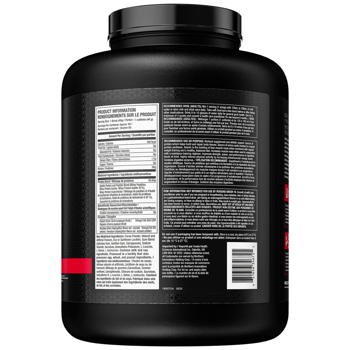 Muscletech Whey Protein Powder - Nitro-Tech Ultimate Muscle Building Formula with Whey Protein Isolate & Peptides - 30g of Protein, 3g of Creatine & 6.8g of BCAA - Milk Chocolate, 5 Pound (Pack of 1) 🍁 All In One Marketplace Canada