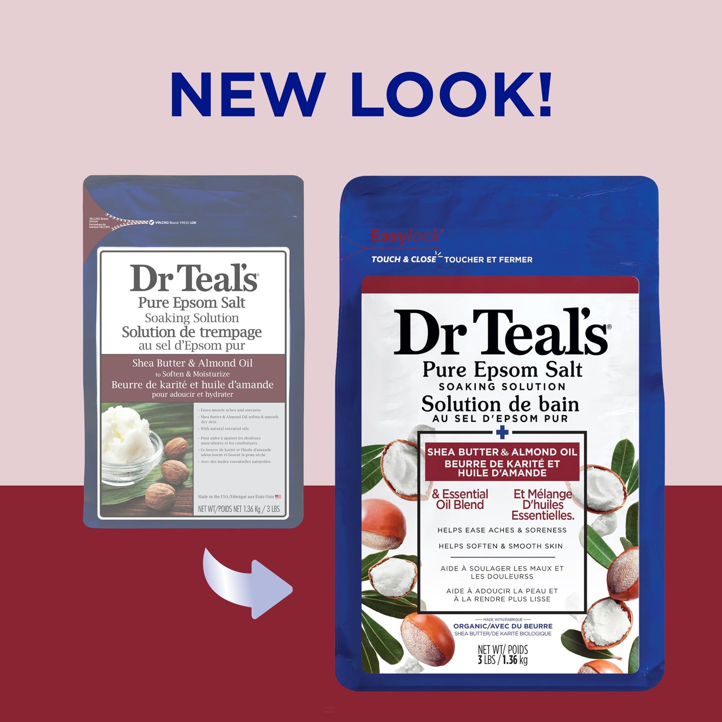 Dr Teal's Pure Epsom Salt Teal's Soaking Solution, Shea Butter & Almond Oil, 48 Oz 🍁 All In One Marketplace Canada