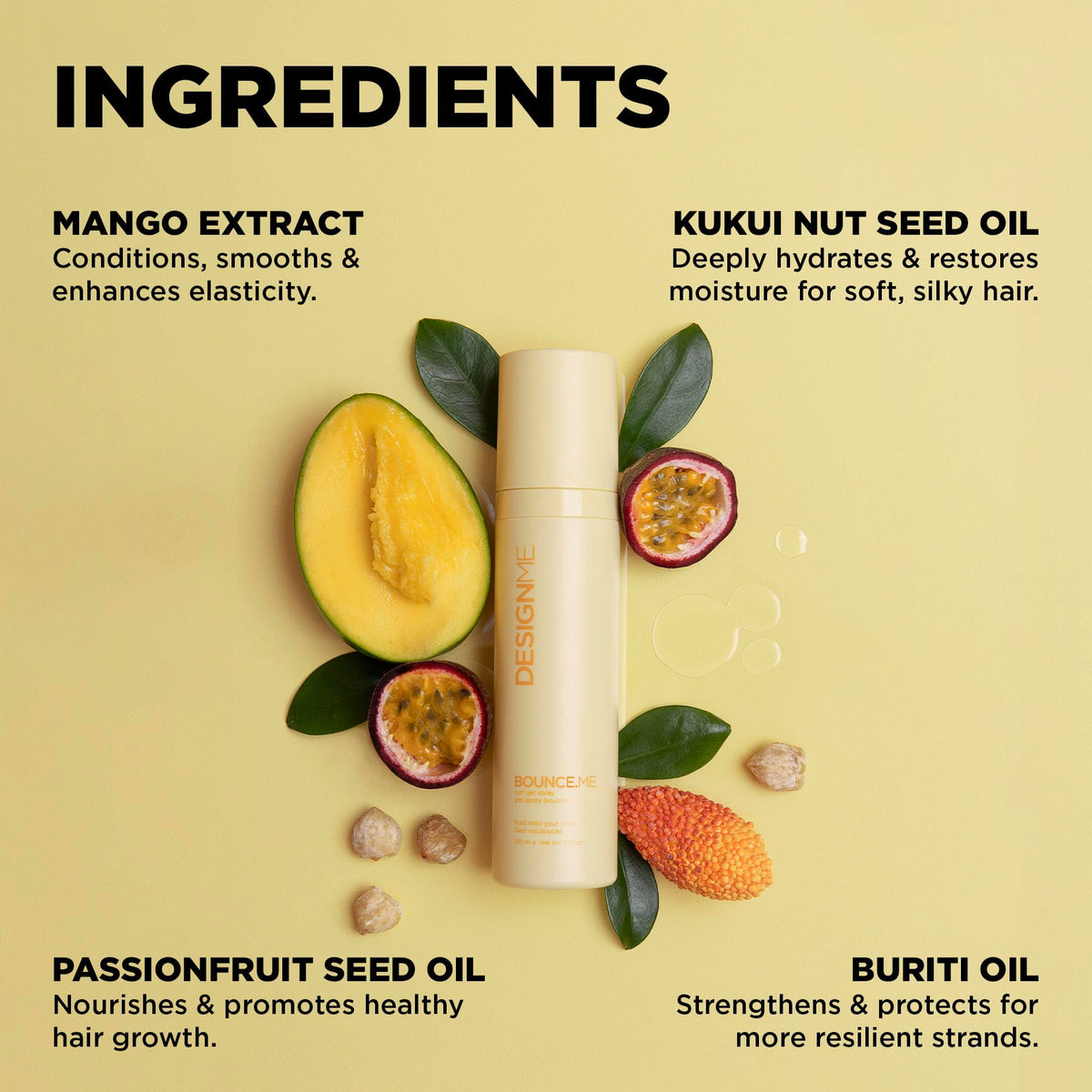 Design.Me BOUNCE.ME Curling Gel Spray | Frizz-Free Curl Defining Gel - Refresh Curls, Waves, Coils | Non-Crunchy, Non-Sticky Formula - Climate Control Styling, 7.77Oz 🍁 All In One Marketplace Canada
