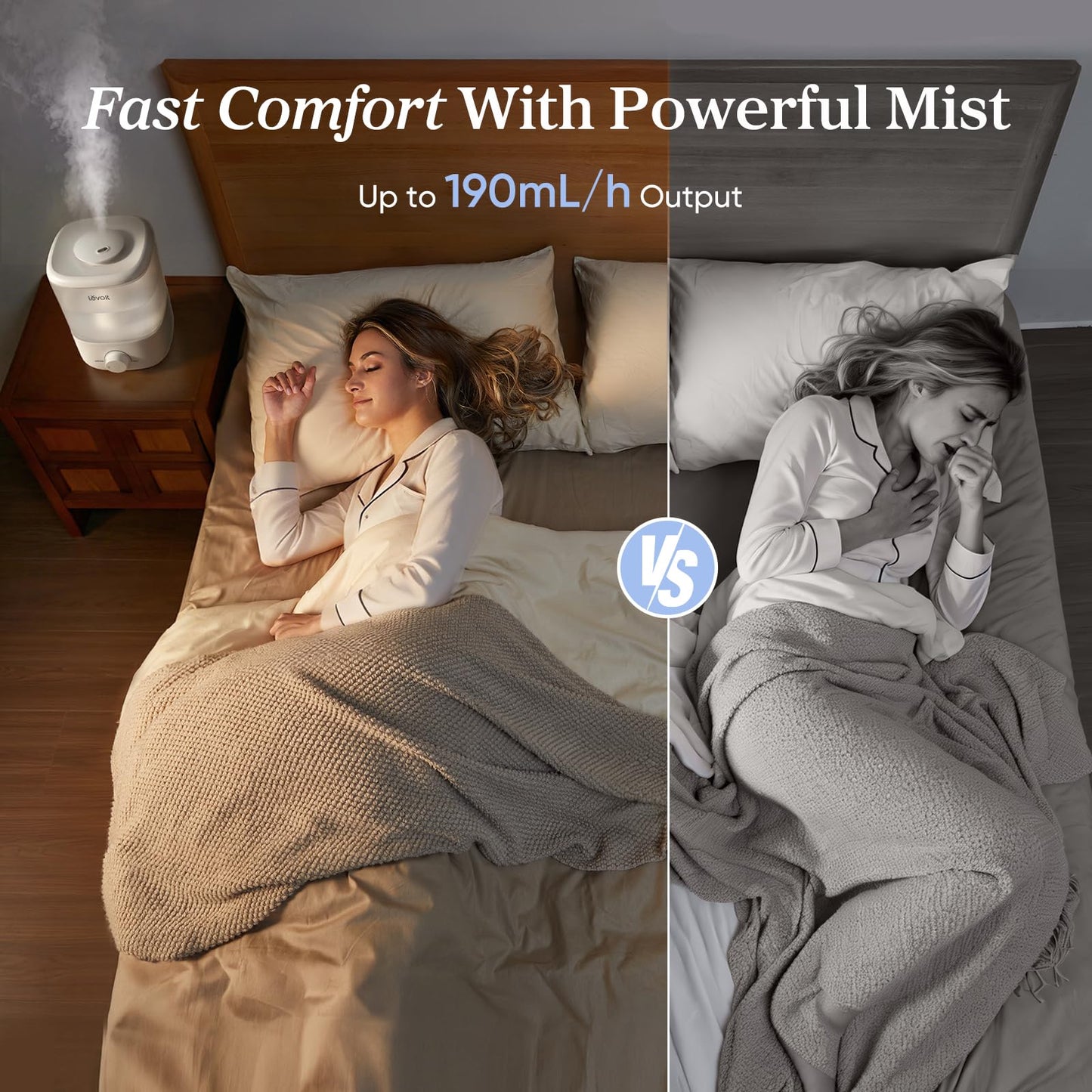 Levoit Humidifiers for Bedroom, Top Fill Cool Mist Air Humidifier for Baby Nursery, Plants, Ultrasonic, Auto Shut-off, BPA Free, Quiet, Knob Control, 360° Nozzle 🍁 All In One Marketplace Canada