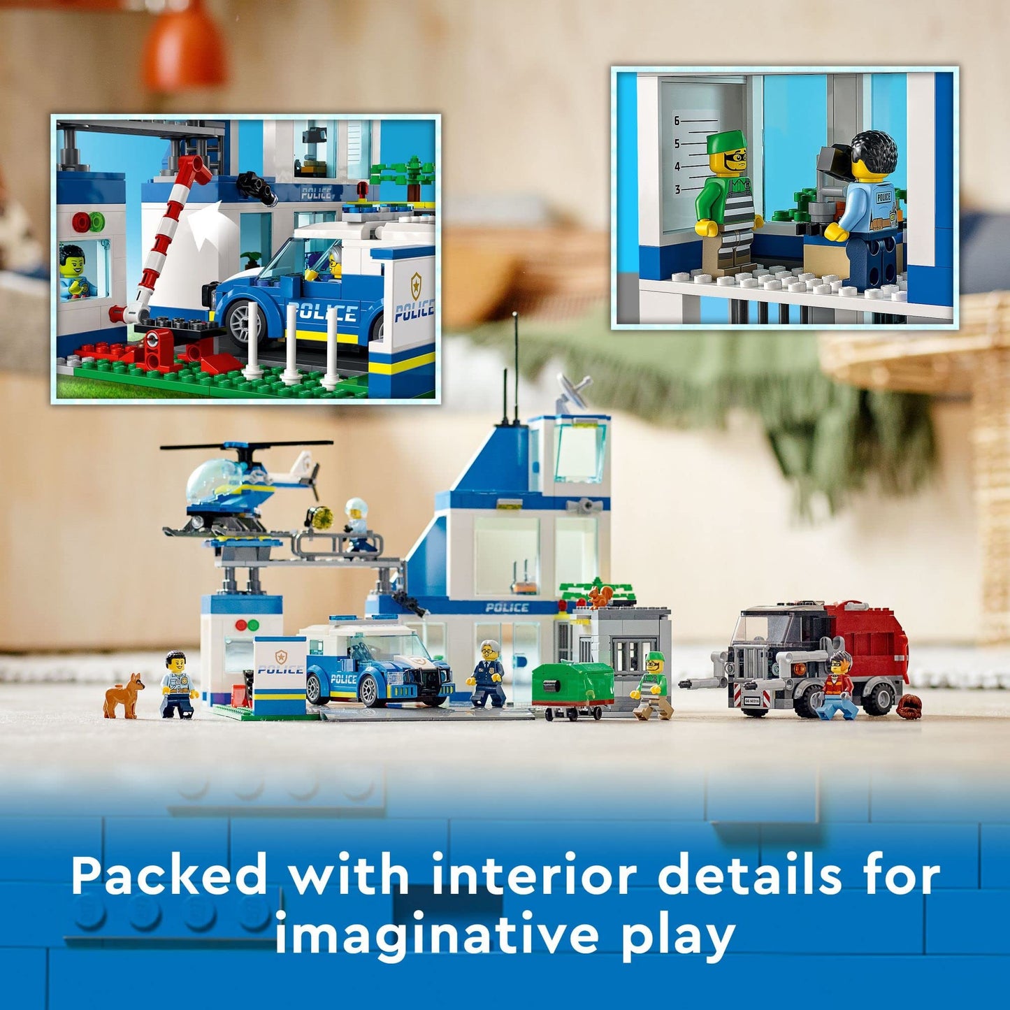 LEGO City Police Station with Van, Garbage Truck & Helicopter Toy 60316, Gifts for 6 Plus Year Old Kids, Boys & Girls with 5 Minifigures and Dog Toy 🍁 All In One Marketplace Canada