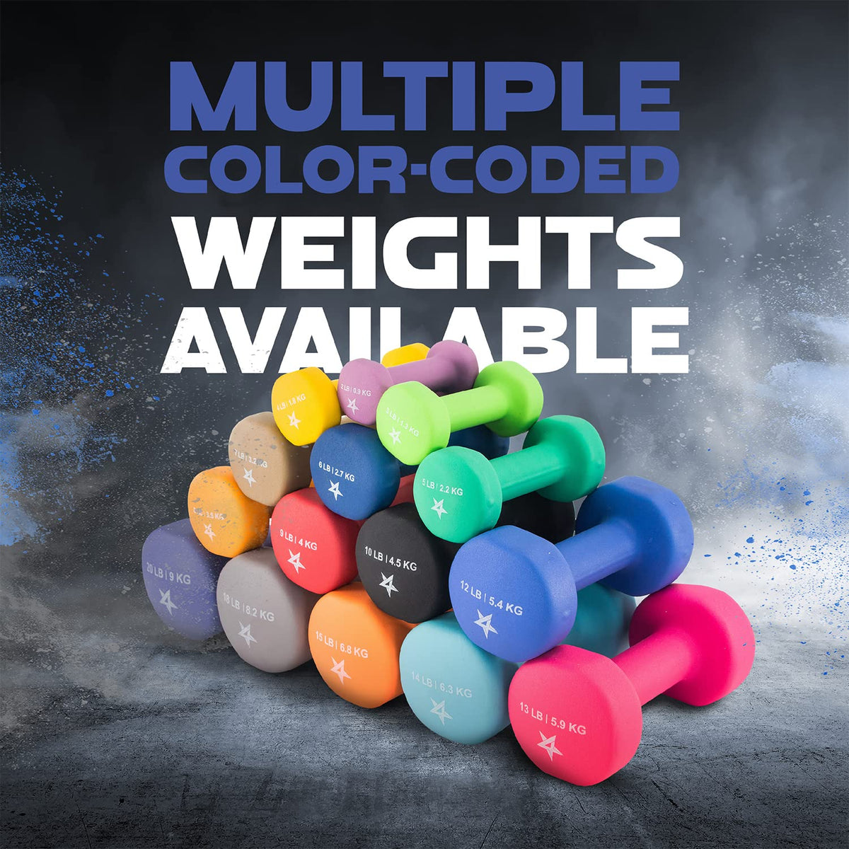 Yes4All Dumbbell Neoprene, poids et haltere, Weight Set, Hand Weights for Women, Dumbbells Pair, Free Weights (D. Blue - 6lbs) 🍁 All In One Marketplace Canada