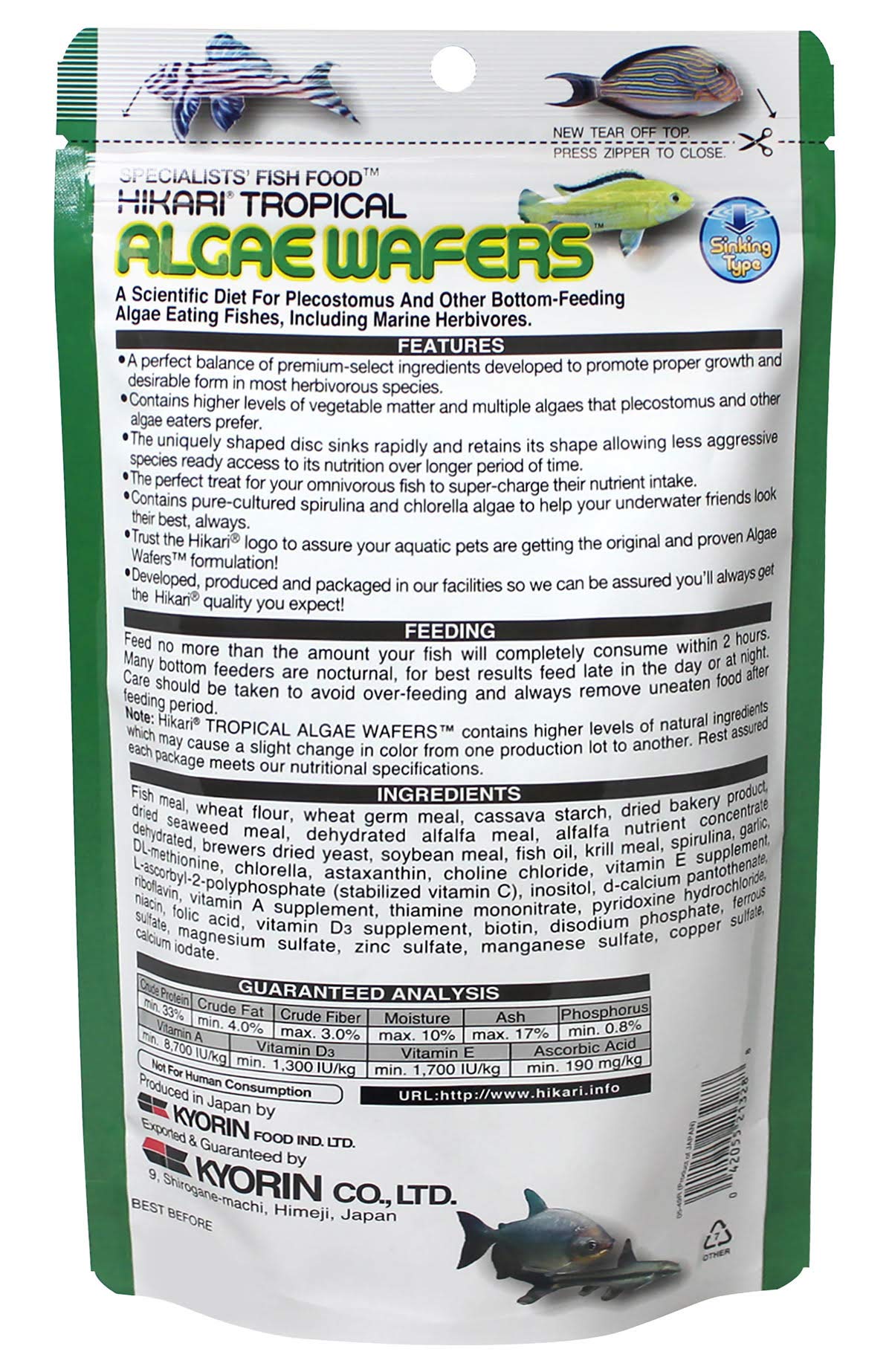 Hikari Tropical Algae Wafers Fish Food for Plecostomus & Algae Eaters, 8.8 oz (250g) 🍁 All In One Marketplace Canada