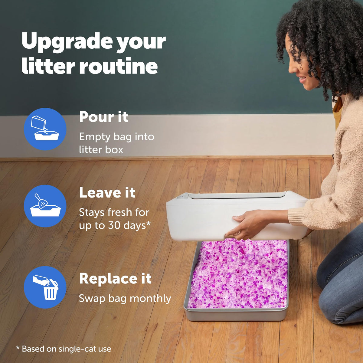 ScoopFree Premium Lavender Scent Crystal Litter, Superior Odor Control, Absorbs 5X Faster, Low Tracking for Less Mess, Lasts up to 2 Months, Lightly Scented (8 lb Bag) 🍁 All In One Marketplace Canada