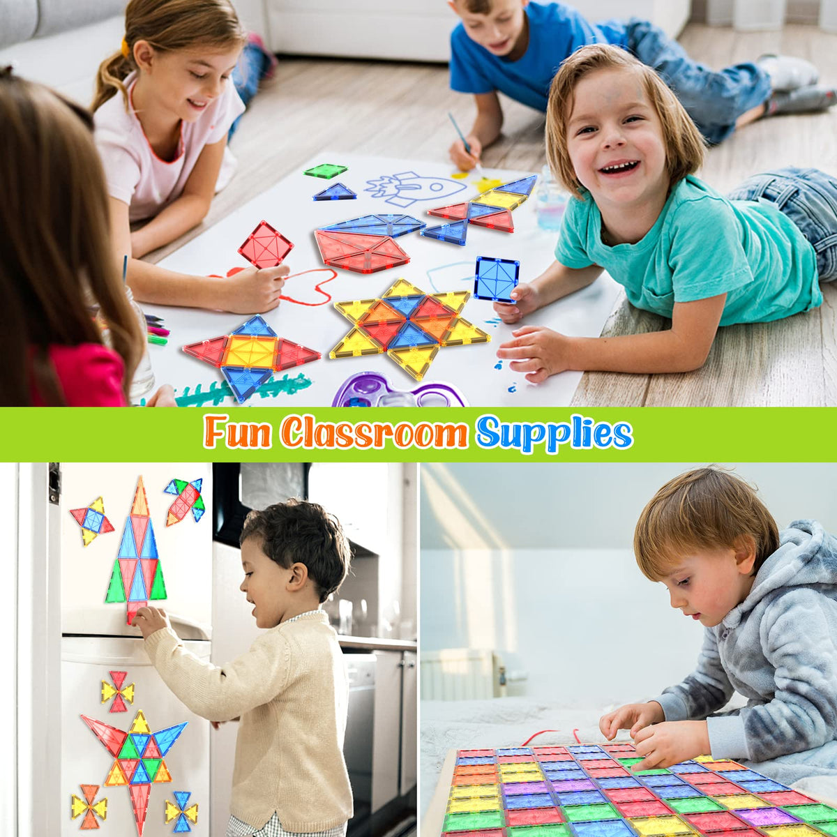 Magnetic Tiles Kids Toys STEM Magnet Toy for Toddler Magnetic Blocks Building Preschool Learning Sensory Montessori Toys for 3+ Year Old Boys and Girls, Safe Creativity Toddler Kids Toy 40PCS 🍁 All In One Marketplace Canada