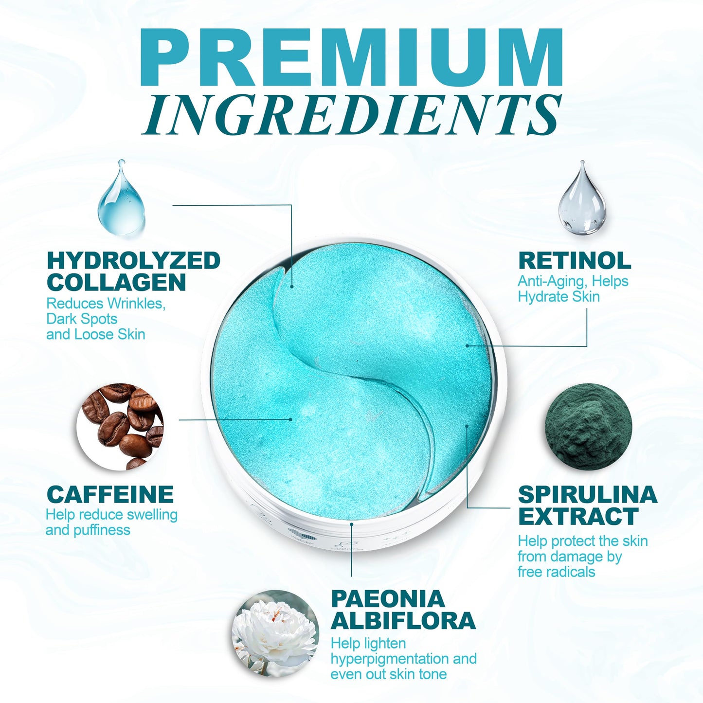 Under Eye Patches For Puffy Eyes And Dark Circles - Retinol Collagen Under Eye Masks - Reduce Wrinkles & Bags - Skin Treatment Pads - Anti Aging Moisturizer Mask For Women Gift - 60 Gel Pads 🍁 All In One Marketplace Canada