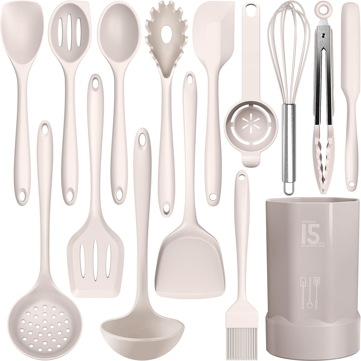 Silicone Cooking Utensils Set - 446°F Heat Resistant Kitchen Utensils,Turner Tongs,Spatula,Spoon,Brush,Whisk,Kitchen Utensil Gadgets Tools Set for Nonstick Cookware,Dishwasher Safe (BPA Free) 🍁 All In One Marketplace Canada