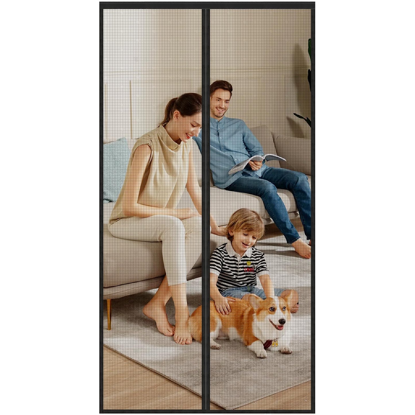 Magnetic Screen Door 36"W x 82"H, Fits Door Size to 34"W x 80"H, Heavy Duty Fiberglass Moustiquaire Magnétique, Screen Mesh with Automatic Block Closure, Walk Through Easily for Kids Pets 🍁 All In One Marketplace Canada