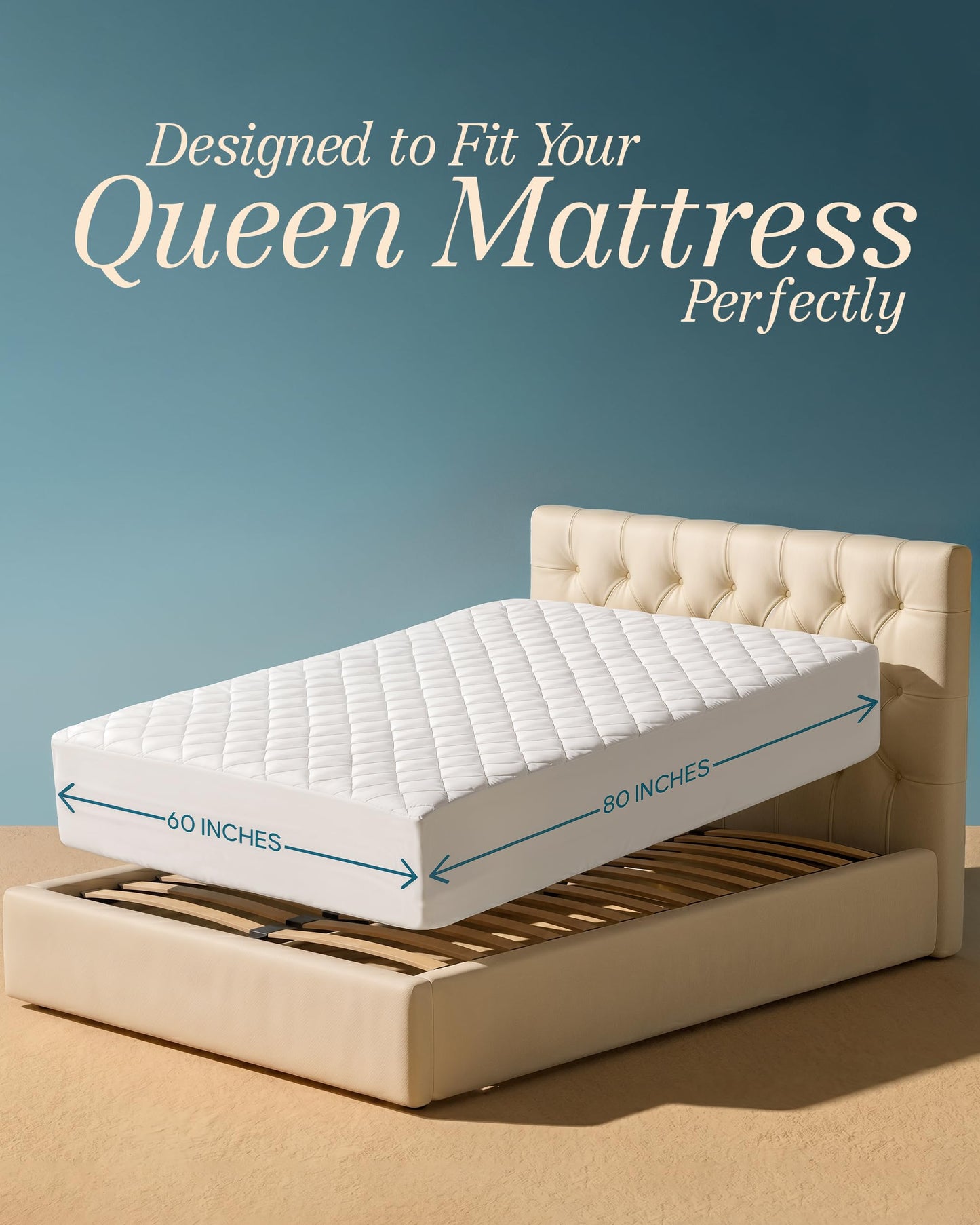 Utopia Bedding Quilted Fitted Mattress Pad, Queen Size, Elastic Fitted Mattress Topper Protector and Cover Stretches up to 16 Inches Deep, Machine Washable (White) 🍁 All In One Marketplace Canada