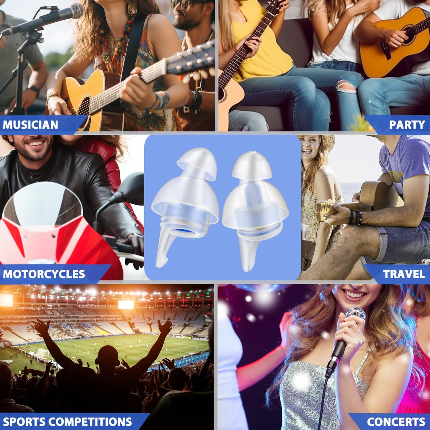 Laudexua High Fidelity Concert Ear Plugs, 2 Pairs Ear Protection Musician Earplugs for Concerts, Music Festival, Motorcycle, and Other Noise Reduction Events 🍁 All In One Marketplace Canada