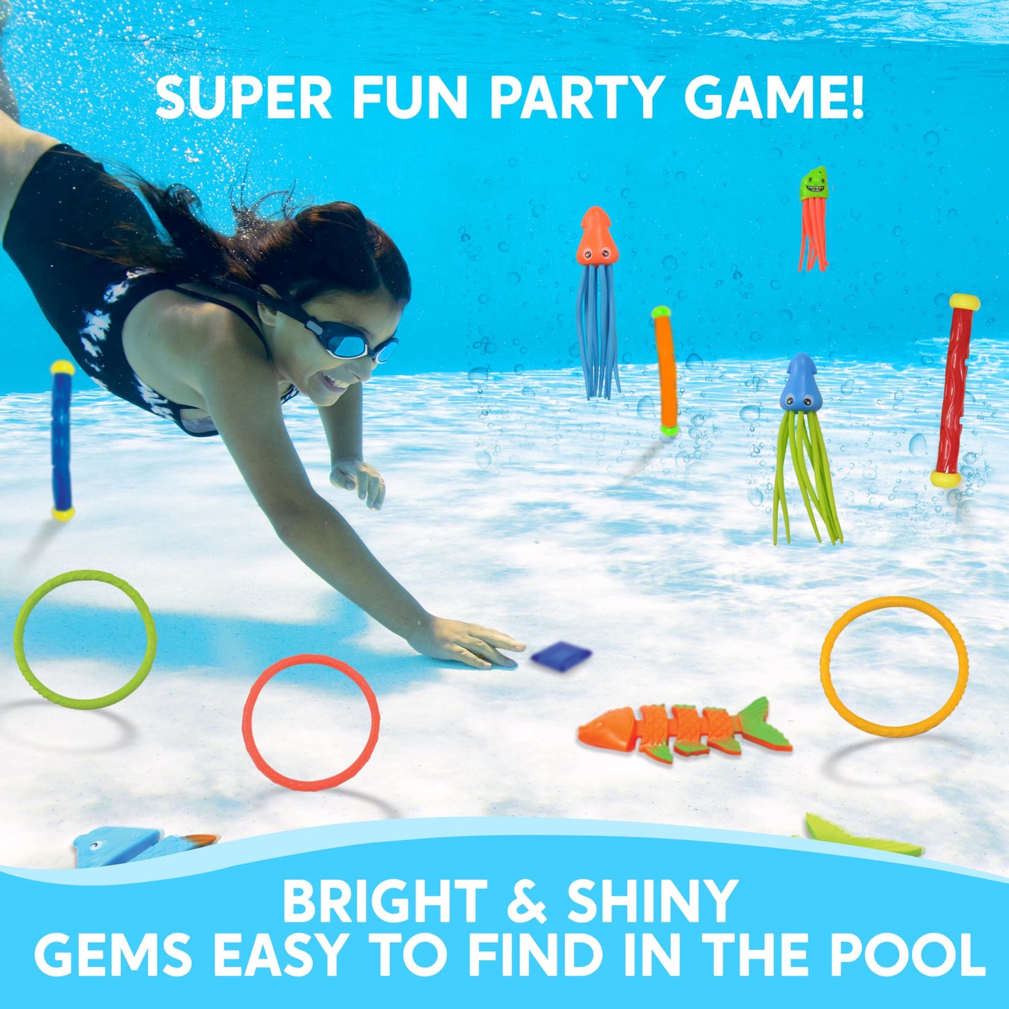 Sloosh 30 Pcs Diving Pool Toys for Kids Ages 3-12 Jumbo Set with Storage Bag Pool Games Summer Swim Water FishToys 🍁 All In One Marketplace Canada