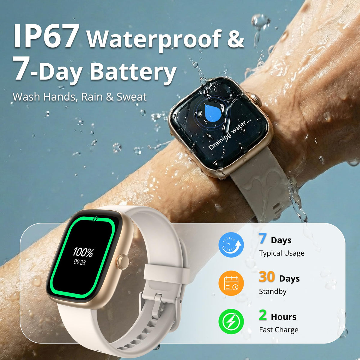 Fixwink Smart Watch for Women Ladies (Answer/Make Call), 1.83" HD Fitness Tracker with Heart Rate/SpO2/Sleep Monitor, Pedometer, 120+ Sport Modes, IP67 Waterproof, 7-Day Battery, for iOS Android 🍁 All In One Marketplace Canada