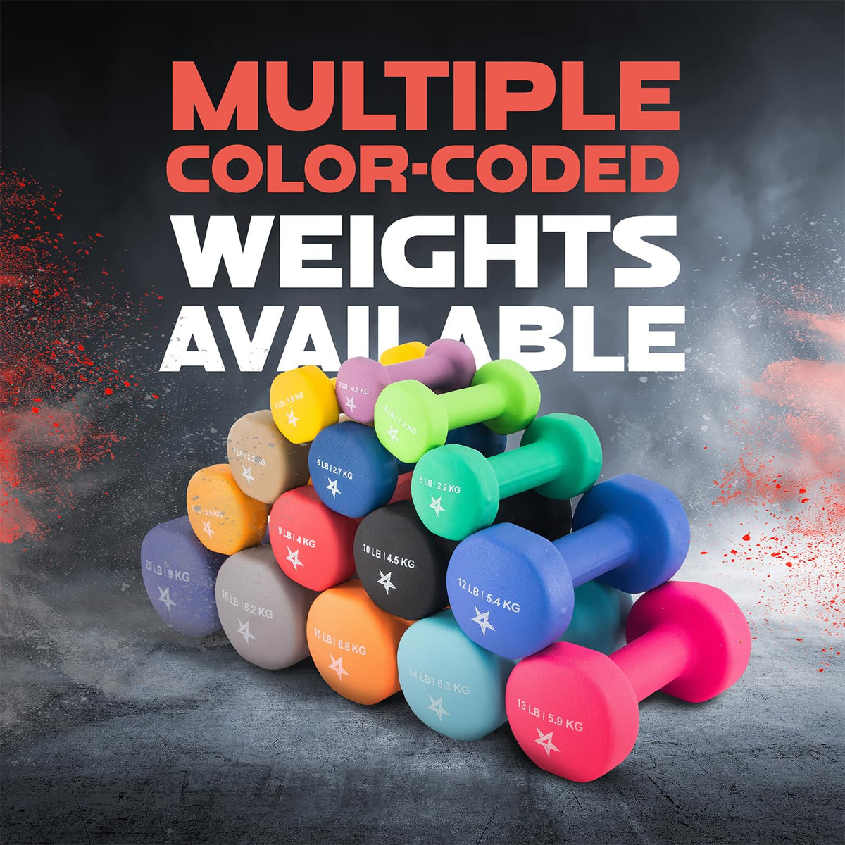 Yes4All Dumbbell Neoprene, poids et haltere, Weight Set, Hand Weights for Women, Dumbbells Pair, Free Weights (D. Red - 9lbs) 🍁 All In One Marketplace Canada