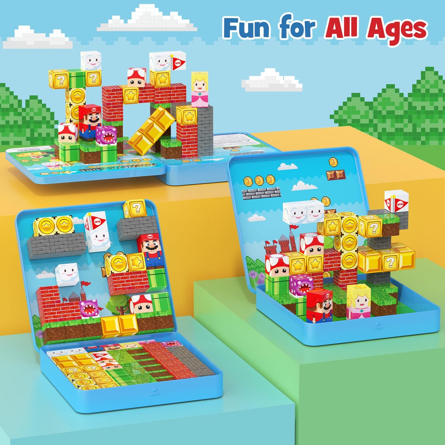 Mini Magnetic Blocks - 49 PCS Travel Magnet Building Blocks for Toddlers - STEM Educational Magnetic Building Toys with Portable Iron Box for Kids Ages 3-8 Boys & Girls 🍁 All In One Marketplace Canada