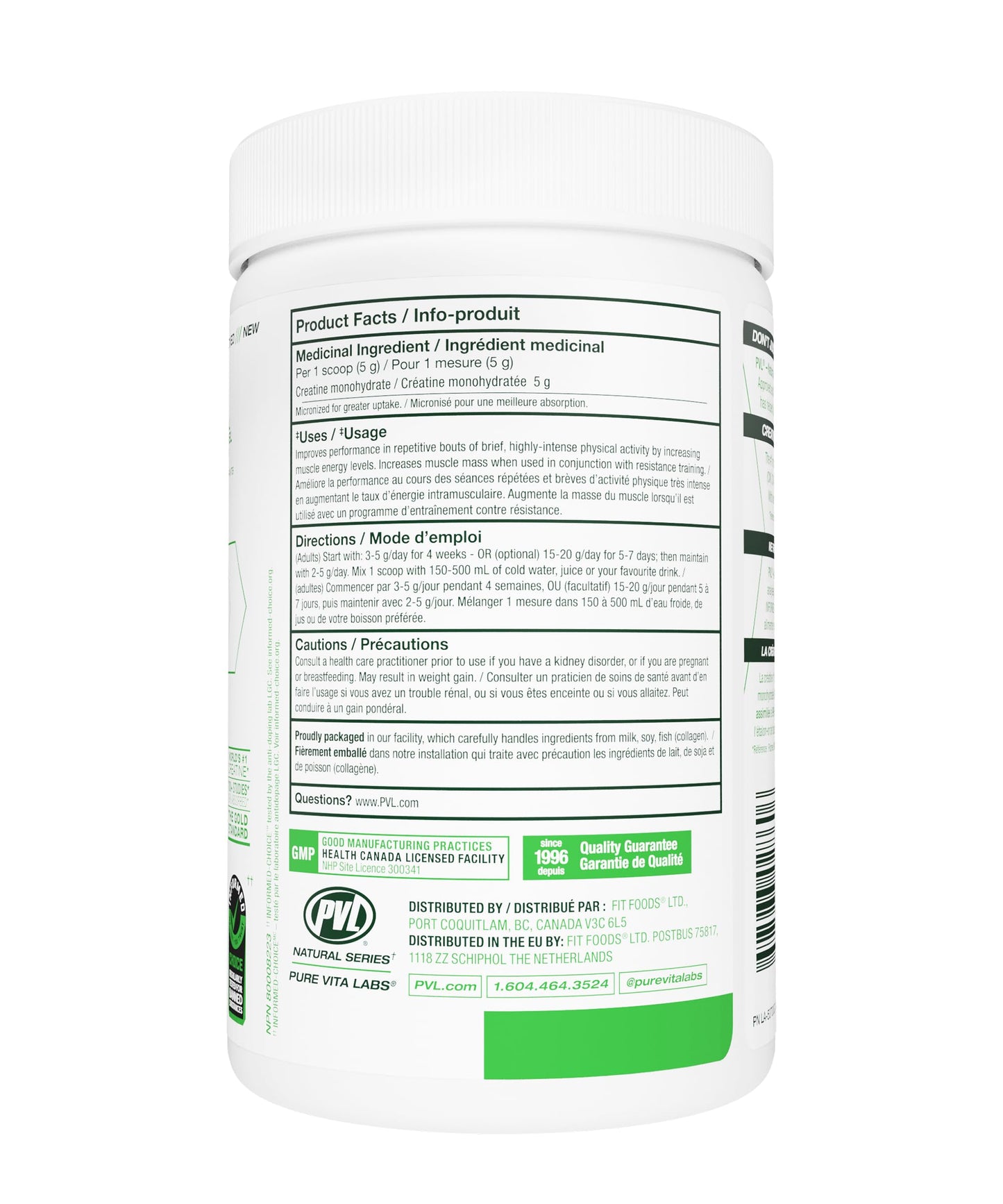 PVL 100% Pure Creatine Monohydrate Powder – Micronized Supplement for Women & Men, Unflavoured Amino Acids & Beta Alanine Friendly, Informed-Choice Tested, 300 g 🍁 All In One Marketplace Canada