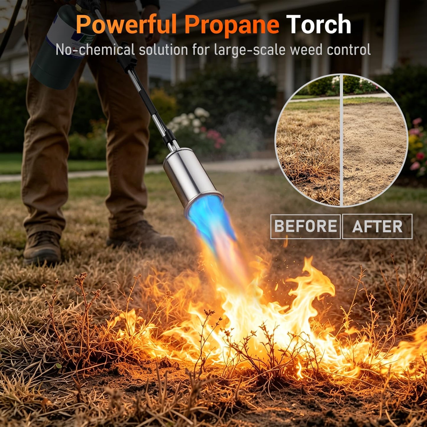 Sondiko Propane Torch Weed Burner, Ideal Weed Torch, Gas Welding Equipment, Heavy Duty Blow Torch with Turbo Trigger for Garden Stumps Wood Snow and Roofing 🍁 All In One Marketplace Canada
