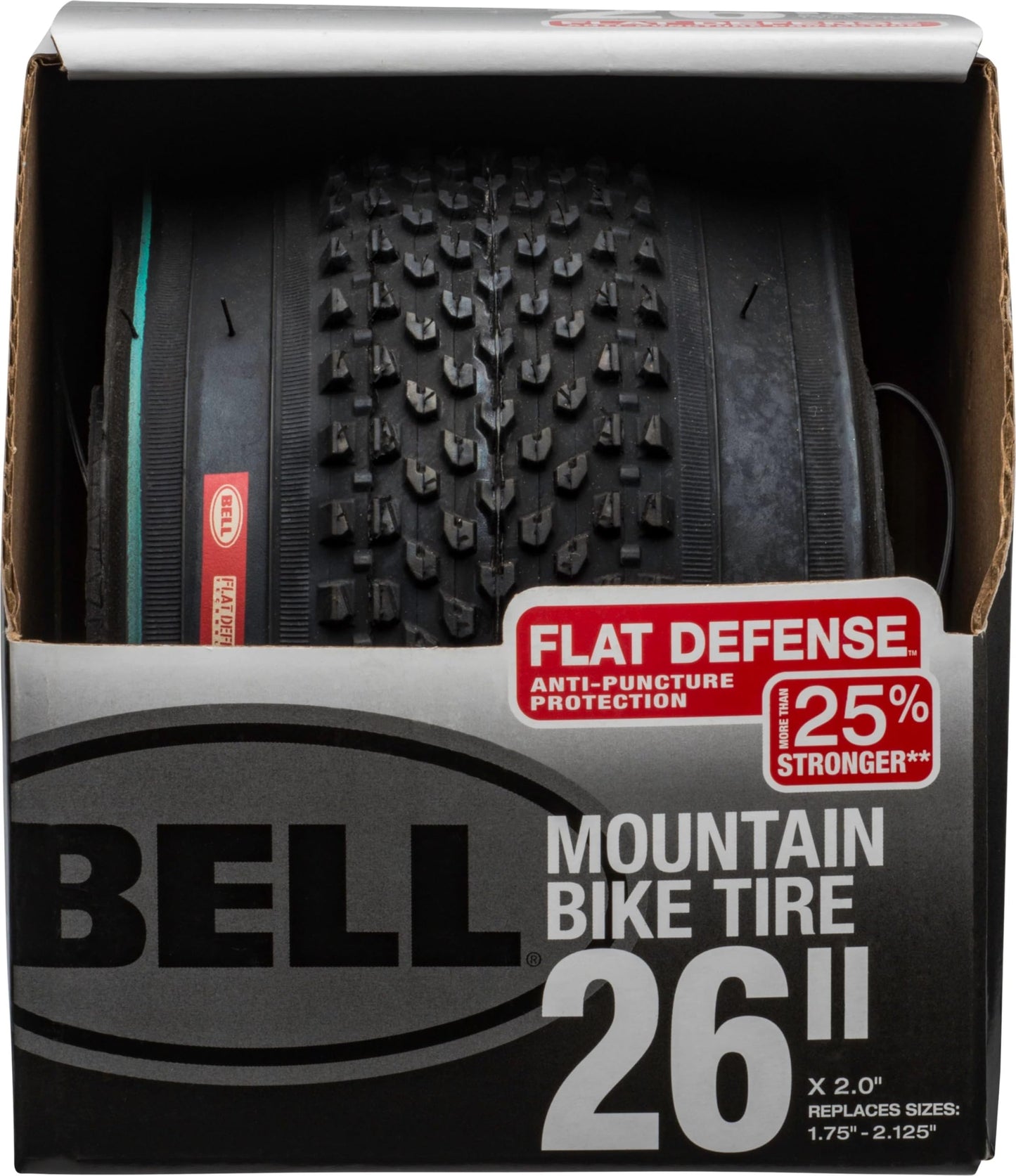Bell 7091040 Flat Defense Mountain Bike Tire, 26" x 1.75-2.125", Black 🍁 All In One Marketplace Canada