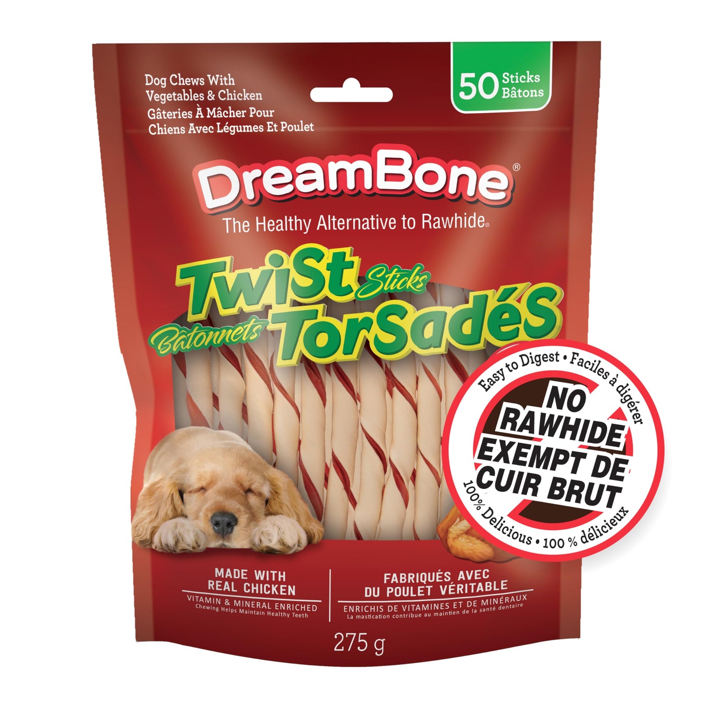 DreamBone Chicken Twist Stick 50ct, 10oz, 275g 🍁 All In One Marketplace Canada