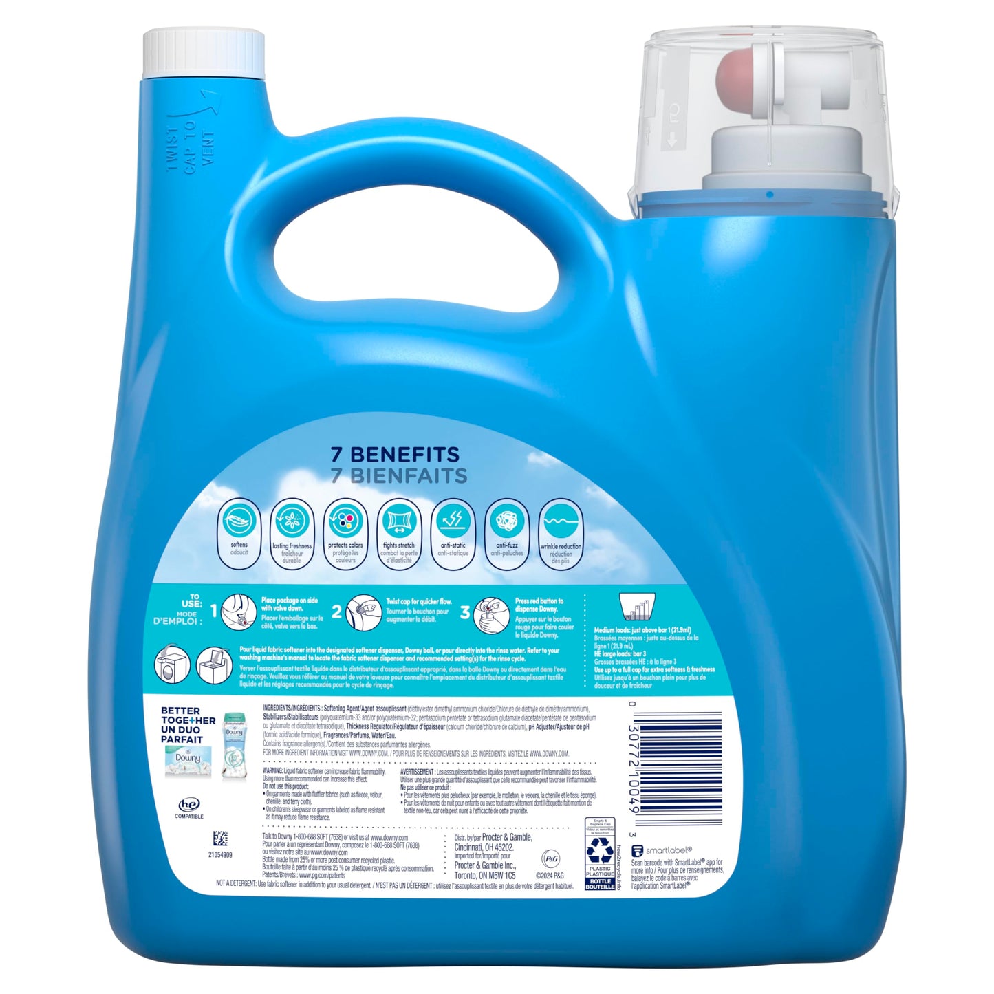 Downy Ultra Laundry Liquid Fabric Softener (Fabric Conditioner), Cool Cotton, 4.16L, 190 Loads 🍁 All In One Marketplace Canada