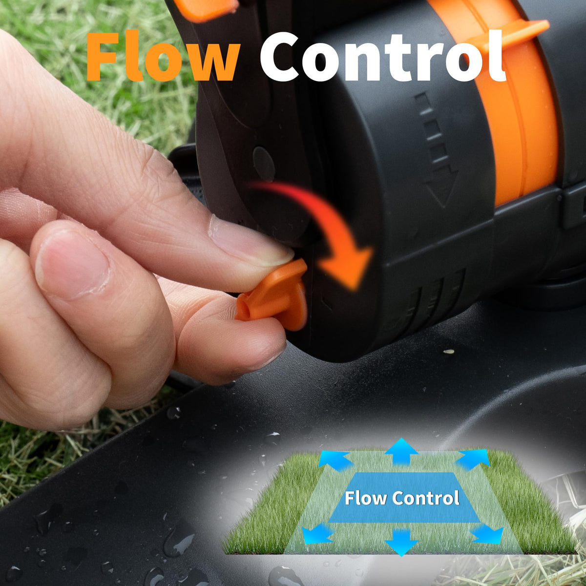 Diivoo Mini Turbo Oscillating Sprinkler, Garden Sprinkler with Large Base, Water Sprinkler for Yard, Adjustable Width, Range and Flow Rate, 16 Nozzles, Grey 🍁 All In One Marketplace Canada