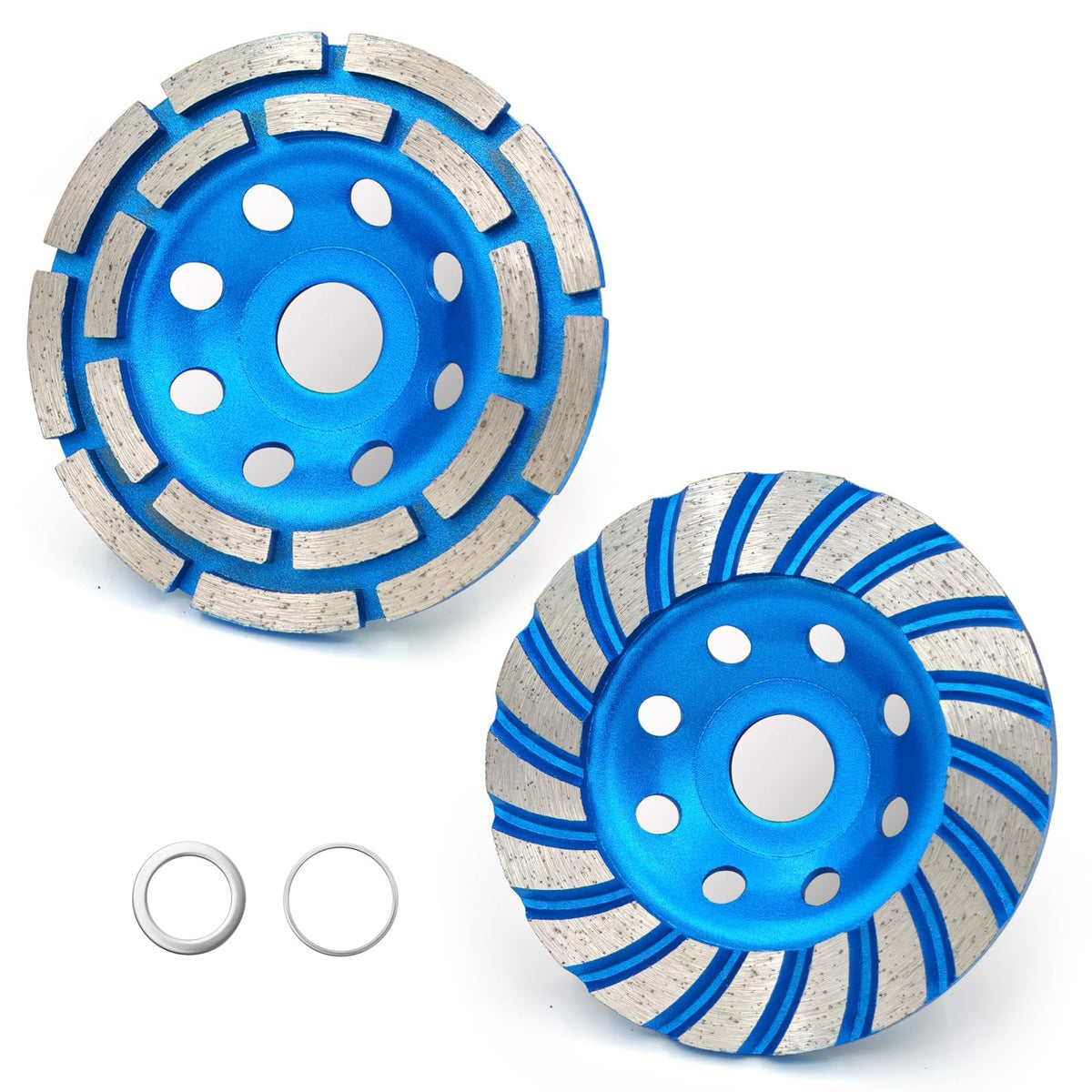 SWIGRANCE 2Pcs Diamond Concrete Grinding Cup Wheels 115mm 4-1/2" Set (Double Row + Turbo Row Segment), Fits 7/8" Arbor for Angle Grinder, Shaping Cleaning Concrete Masonry Marble Granite Brick 🍁 All In One Marketplace Canada