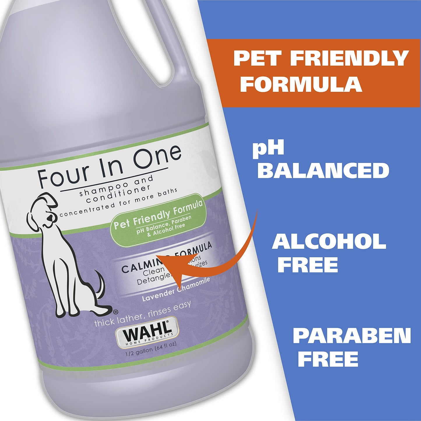 Wahl USA 4-in-1 Calming Pet Shampoo for Dogs with a Lavender Chamomile Scent – Cleans, Conditions, Detangles, & Moisturizes - Pet Friendly Formula – 64 Oz - Model 821000-050 🍁 All In One Marketplace Canada