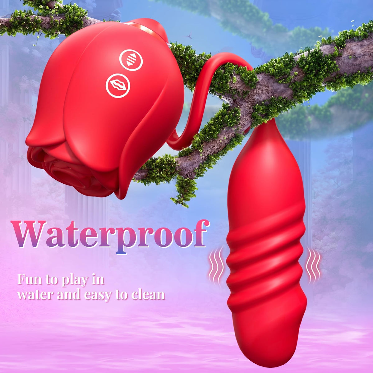 Neworld Sex Toys Rose Vibrator with 9 Sucking & Thrusting Dildo Vibrators 🍁 All In One Marketplace Canada